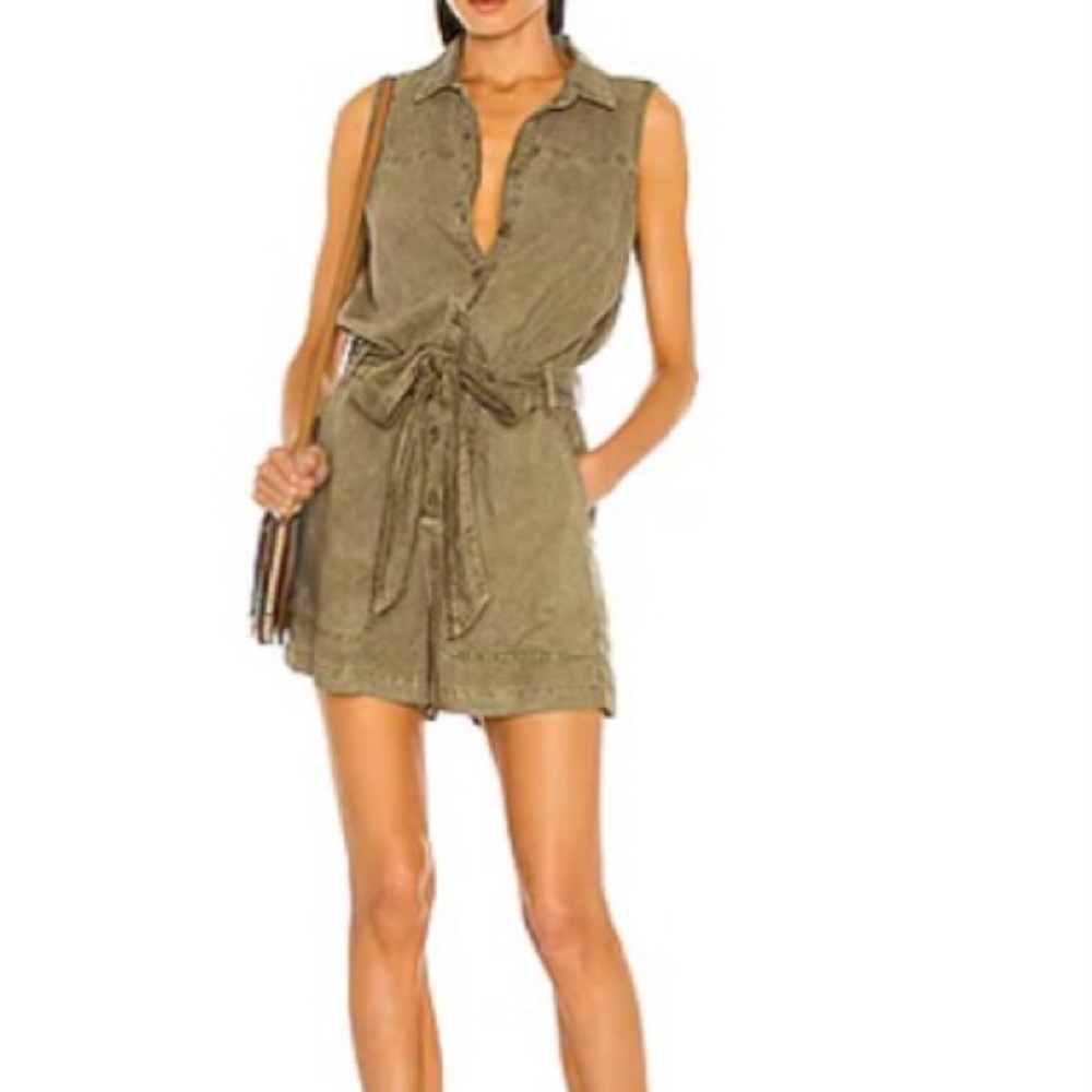 Bella Dahl size S utility romper in kalamata